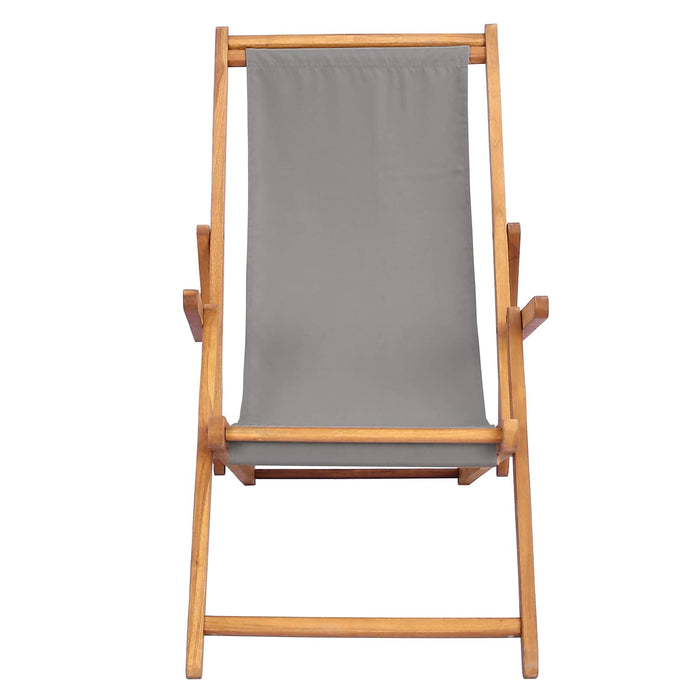 Scaun de plajă Gri deschis Lemn solid de tec - WALTI WALTI