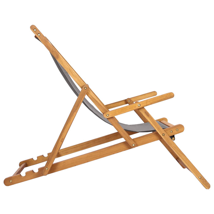 Scaun de plajă Gri deschis Lemn solid de tec - WALTI WALTI
