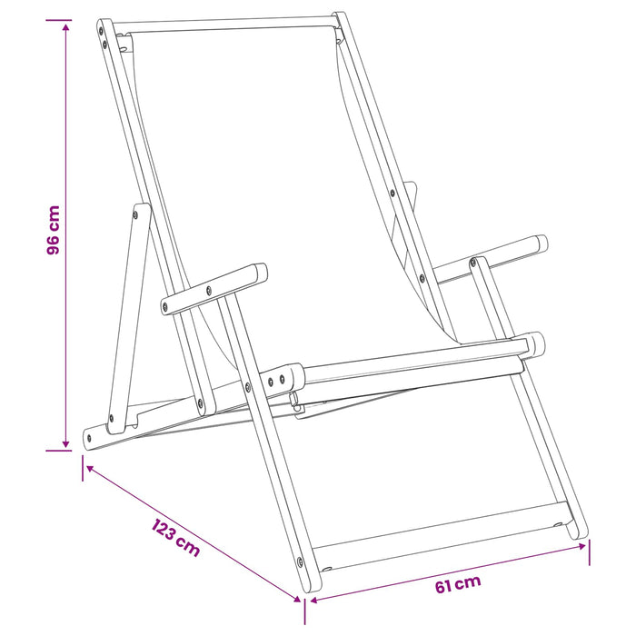 Scaun de plajă Gri deschis Lemn solid de tec - WALTI WALTI
