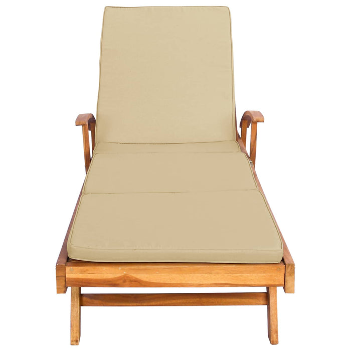 Șezlong cu perină 100% poliester solid-teak WALTI