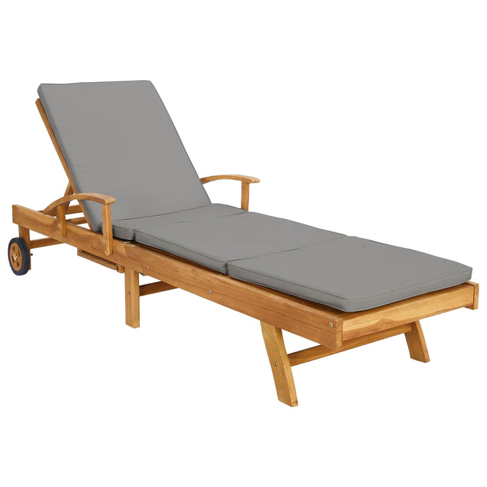 Șezlong cu perină 100% poliester solid-teak WALTI