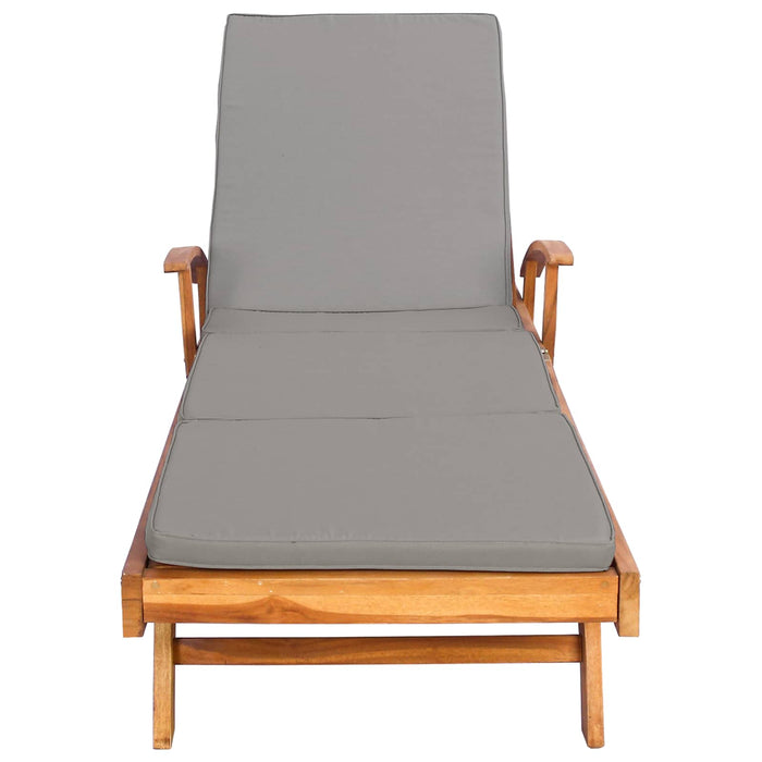 Șezlong cu perină 100% poliester solid-teak WALTI