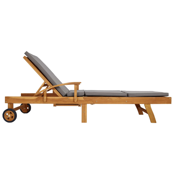 Șezlong cu perină 100% poliester solid-teak WALTI