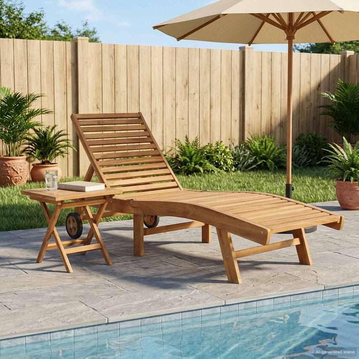 Șezlong 2 pcs Maro Lemn solid de tec WALTI