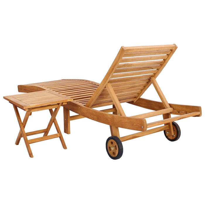 Șezlong 2 pcs Maro Lemn solid de tec WALTI