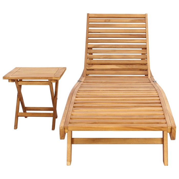 Șezlong 2 pcs Maro Lemn solid de tec WALTI