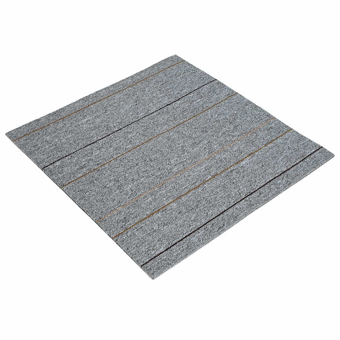 Placă de carpetă Gri deschis cu dungi 50 x 50 cm 20 pcs - WALTI WALTI