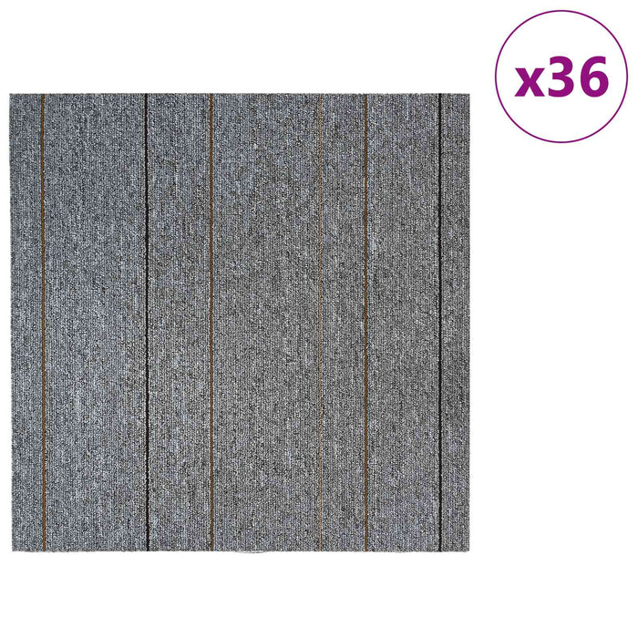 Placă de carpetă Gri deschis cu dungi 50 x 50 cm 36 pcs - WALTI WALTI