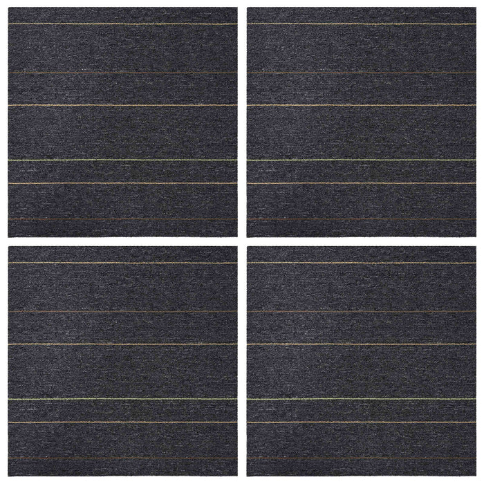 Placă de carpetă Gri închis cu dungi 50 x 50 cm 4 pcs - WALTI WALTI