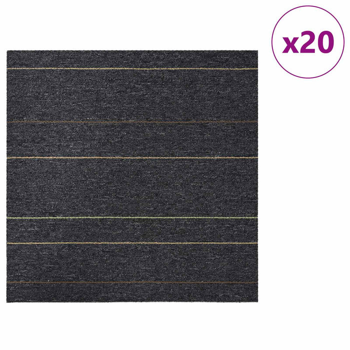 Placă de carpetă Gri închis cu dungi 50 x 50 cm 20 pcs - WALTI WALTI