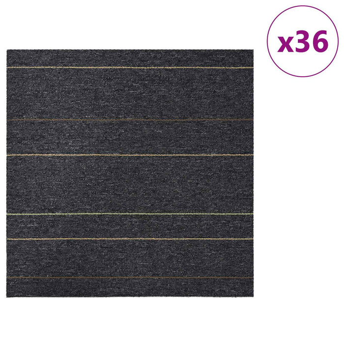 Placă de carpetă Gri închis cu dungi 50 x 50 cm 36 pcs - WALTI WALTI