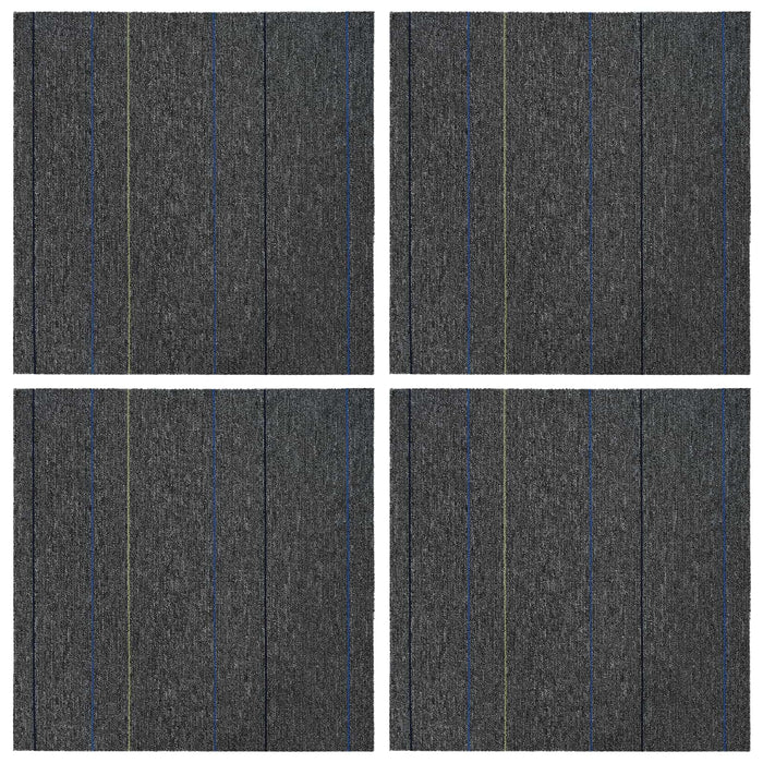 Placă de carpetă Gri Mediu cu Dungi 50 x 50 cm 4 pcs - WALTI WALTI