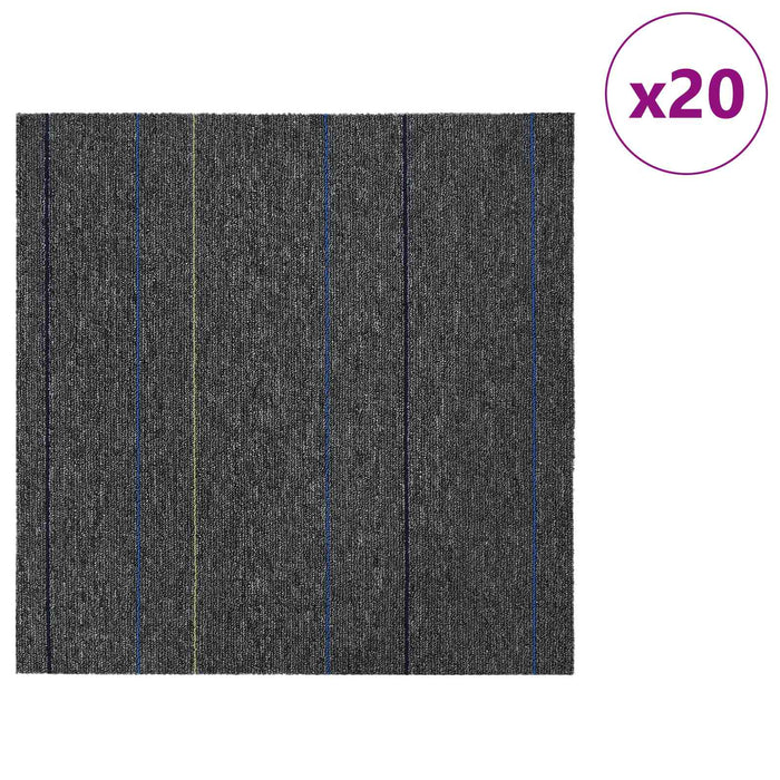 Placă de carpetă Gri Mediu cu Dungi 50 x 50 cm 20 pcs - WALTI WALTI