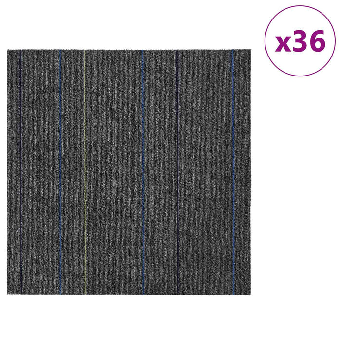 Placă de carpetă Gri Mediu cu Dungi 50 x 50 cm 36 pcs - WALTI WALTI