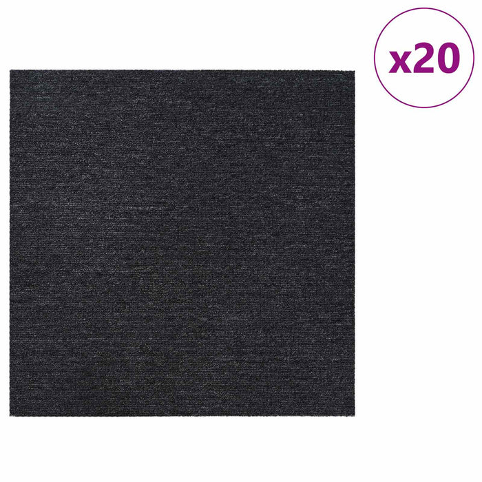 Placă de carpetă Gri închis 50 x 50 cm 20 pcs PP și bitum - WALTI WALTI