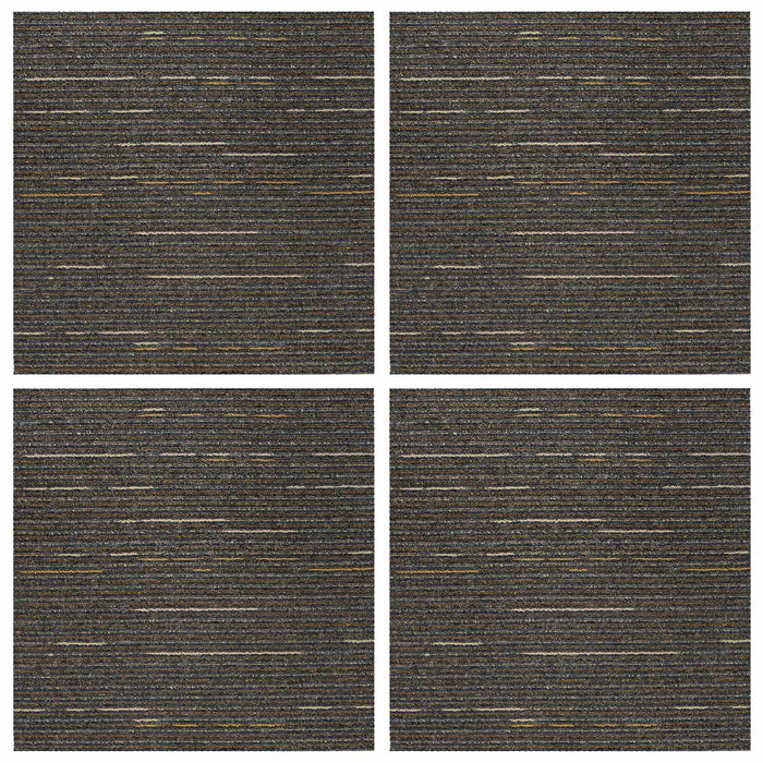 Placă de carpetă Bej în dungi 50 x 50 cm 4 pcs PP și bitum - WALTI WALTI