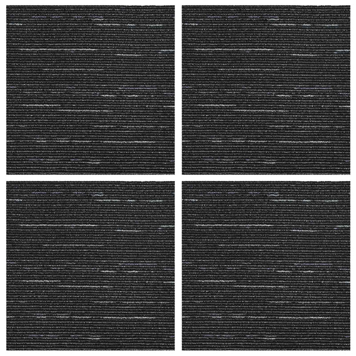 Placă de carpetă Dungi Negre 50 x 50 cm 4 pcs PP și bitum - WALTI WALTI