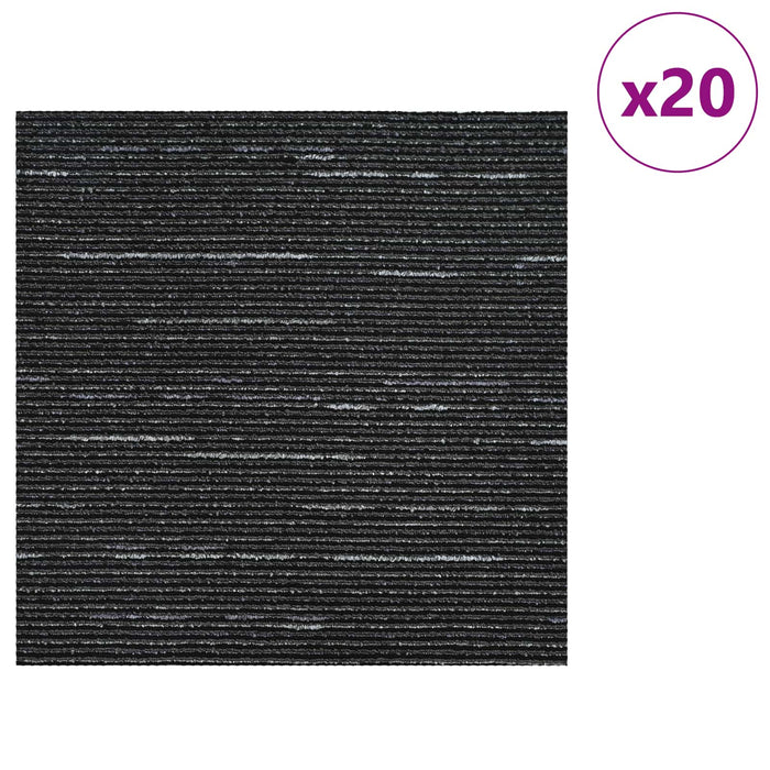 Placă de carpetă Dungi Negre 50 x 50 cm 20 pcs PP și bitum - WALTI WALTI