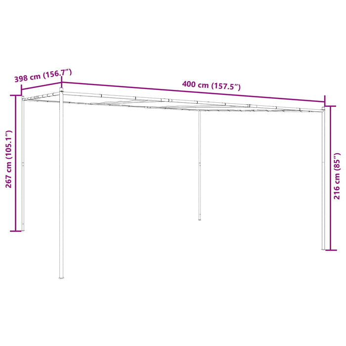 Foișor 4 x 3,98 x 2,67 m Verde Poliester și oțel WALTI