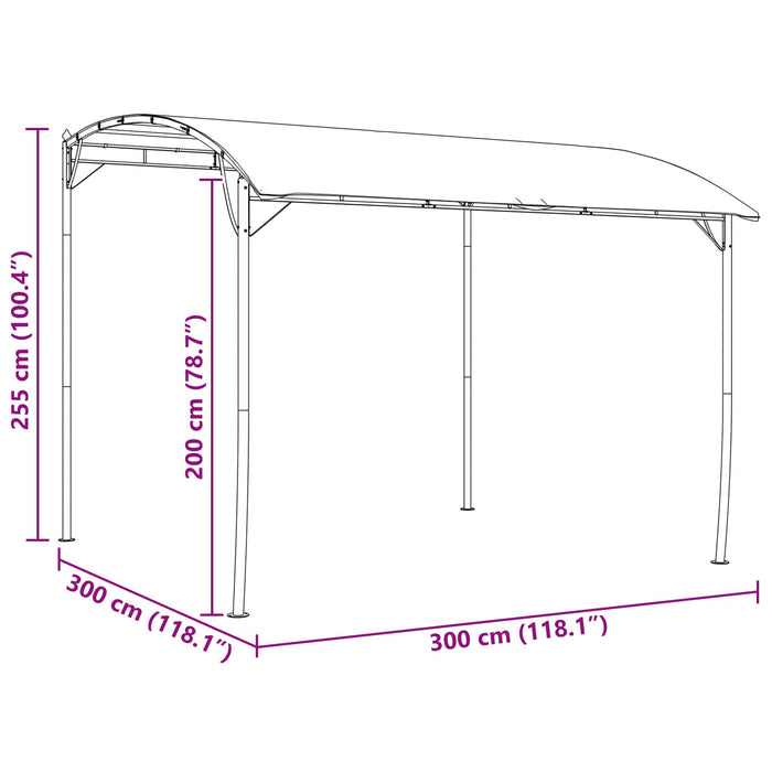 Foișor 3 x 3 x 2,55 m Verde Țesătură și Aluminiu 180 - WALTI WALTI