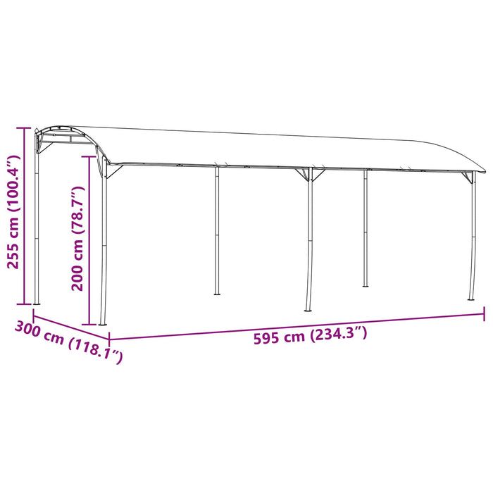 Foișor 6 x 3 x 2,55 m Verde Țesătură și Aluminiu 180 - WALTI WALTI