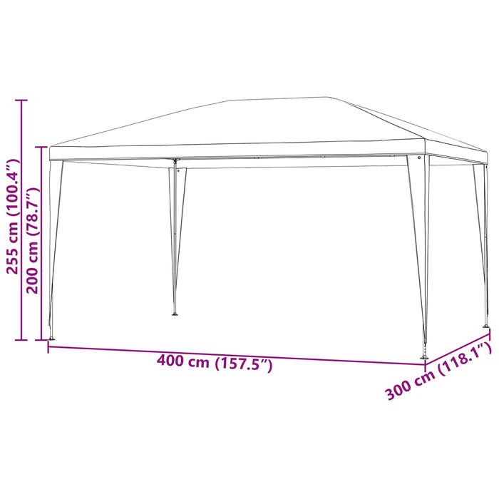 Cort pentru Petreceri Roșu 400 x 300 x 255 cm PE și oțel - WALTI WALTI