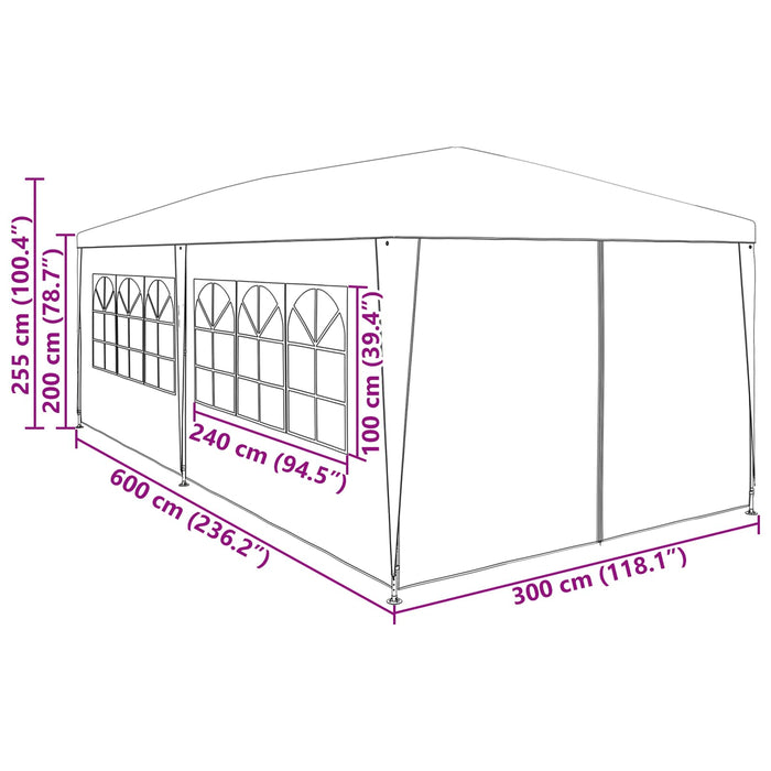 Cort pentru Petreceri Roșu 600 x 300 x 255 cm PE și oțel - WALTI WALTI