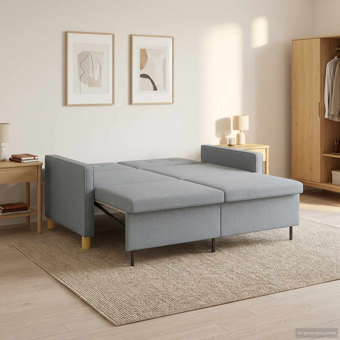Canapea extensibilă Verde deschis Țesătură - WALTI WALTI
