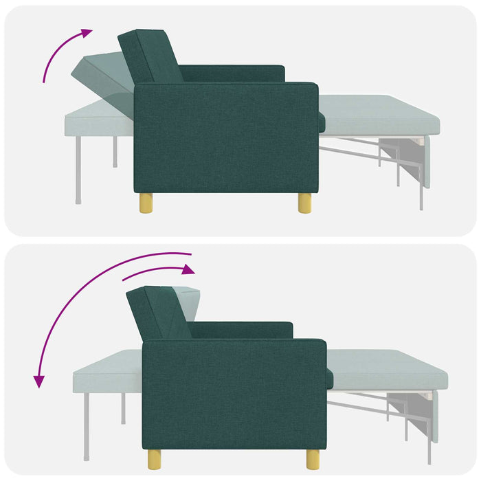 Canapea extensibilă Verde închis Țesătură - WALTI WALTI