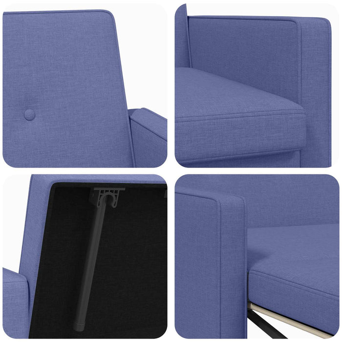 Canapea extensibilă Albastru Jeans Țesătură - WALTI WALTI