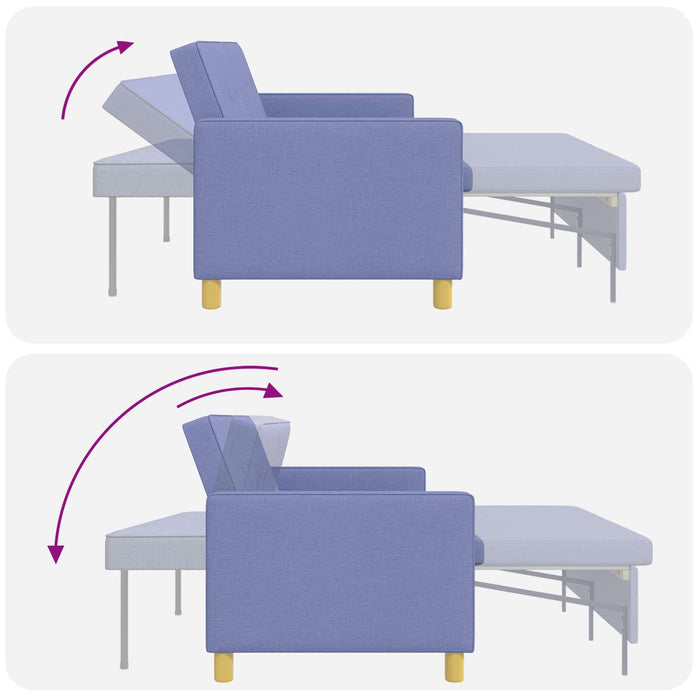 Canapea extensibilă Albastru Jeans Țesătură - WALTI WALTI