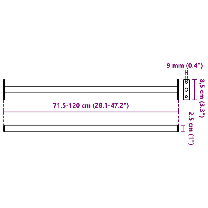 Bară de siguranță ajustabilă pentru fereastră 6 pcs Argintiu - WALTI WALTI
