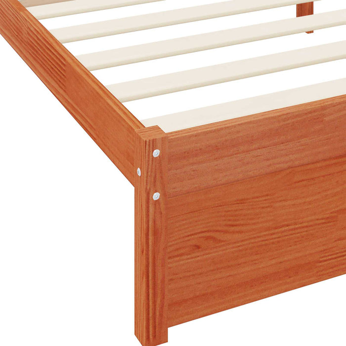 Pat bibliotecă cu headboard cu depozitare Lemn de pin masiv WALTI