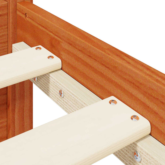 Cadru de pat cu headboard Maroniu cerat Lemn de pin masiv - WALTI WALTI