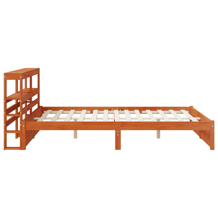Cadru de pat cu headboard Maroniu cerat Lemn de pin masiv - WALTI WALTI