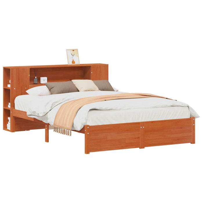 Cadru de pat cu tablie de depozitare Maroniu cerat 140 x 190 cm - WALTI WALTI