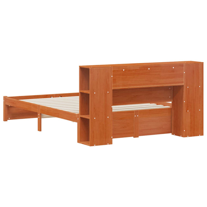 Cadru de pat cu tablie de depozitare Maroniu cerat 140 x 190 cm - WALTI WALTI