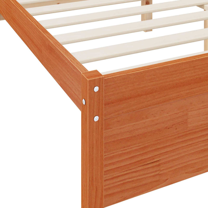 Pat bibliotecă cu headboard cu depozitare Lemn de pin masiv WALTI