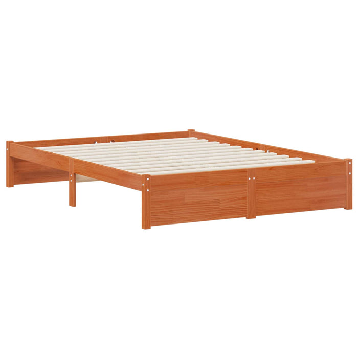 Pat bibliotecă cu headboard cu depozitare Lemn de pin masiv WALTI