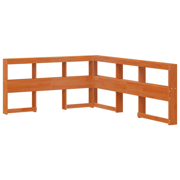 Pat bibliotecă cu headboard cu depozitare Lemn de pin masiv WALTI