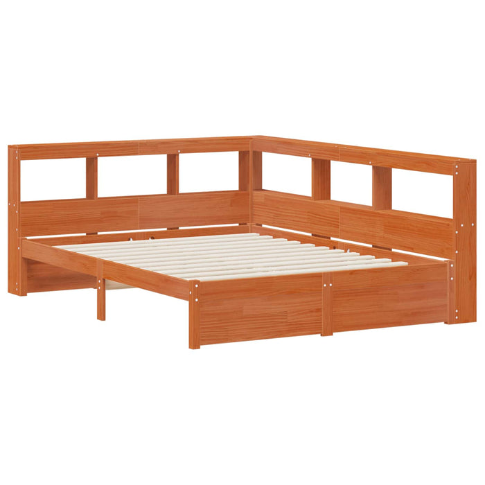 Pat bibliotecă cu headboard cu depozitare Lemn de pin masiv WALTI