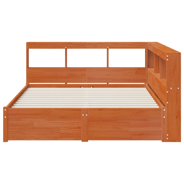 Pat bibliotecă cu headboard cu depozitare Lemn de pin masiv WALTI