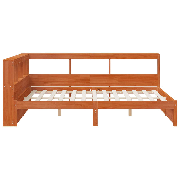 Pat bibliotecă cu headboard cu depozitare Lemn de pin masiv WALTI