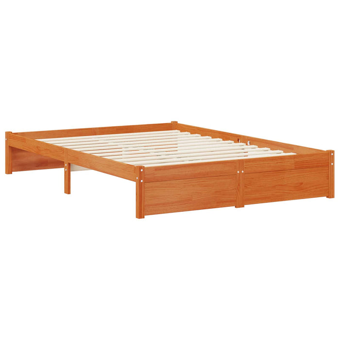 Cadru de pat cu tablie de depozitare Maro Ceară 140 x 190 cm - WALTI WALTI