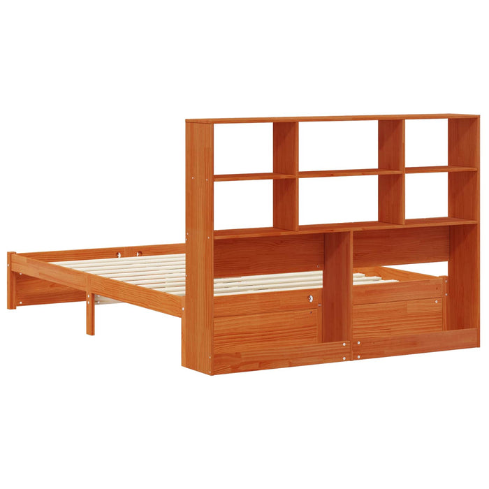 Cadru de pat cu tablie de depozitare Maro Ceară 140 x 190 cm - WALTI WALTI