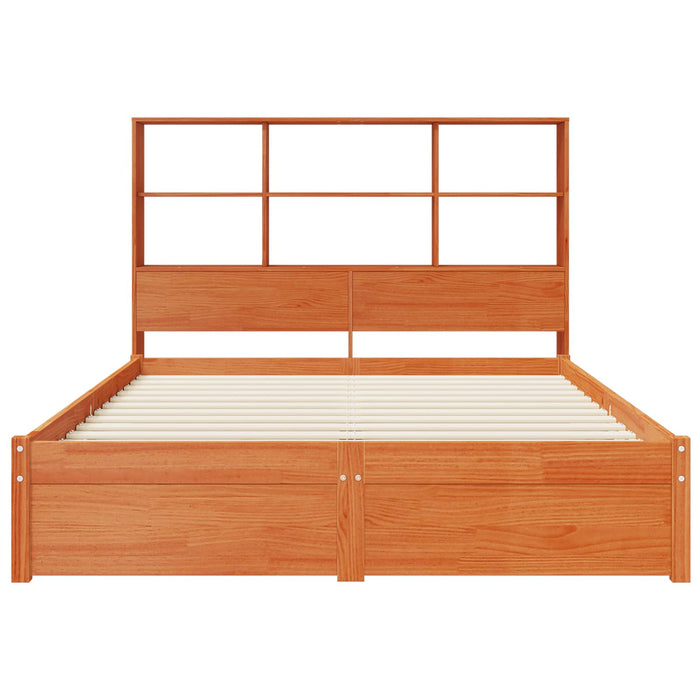 Cadru de pat cu tablie de depozitare Maro Ceară 140 x 190 cm - WALTI WALTI