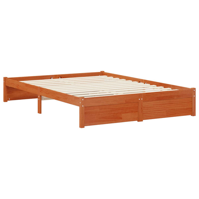 Cadru de pat cu headboard Maroniu cerat Lemn de pin masiv - WALTI WALTI