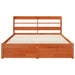 Cadru de pat cu headboard Maroniu cerat Lemn de pin masiv - WALTI WALTI