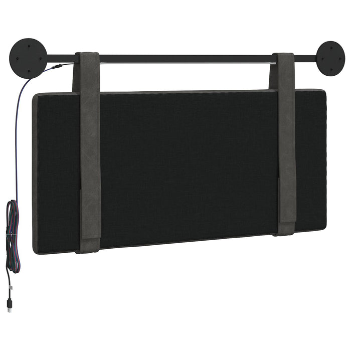 Tăblie de pat suspendată Cu lumină LED Negru PU antic - WALTI WALTI
