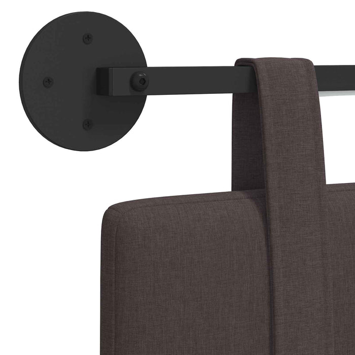 Tăblie de pat suspendată Cu lumină LED Maro închis Țesătură - WALTI WALTI